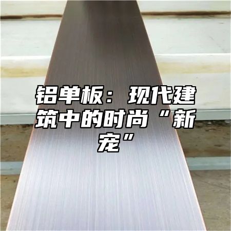 铝单板：现代建筑中的时尚“新宠”