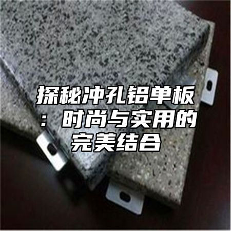 探秘冲孔铝单板：时尚与实用的完美结合