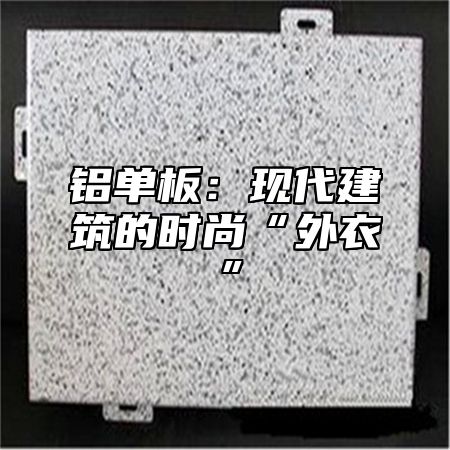 铝单板：现代建筑的时尚“外衣”