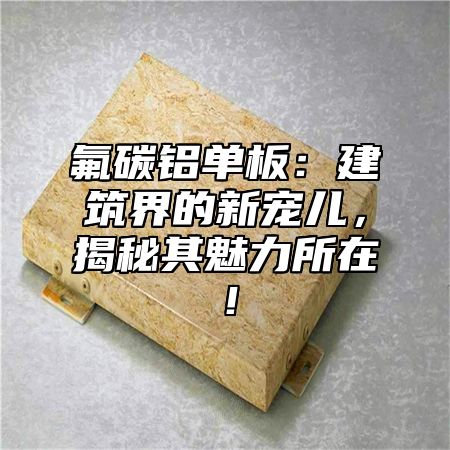 氟碳铝单板：建筑界的新宠儿，揭秘其魅力所在！